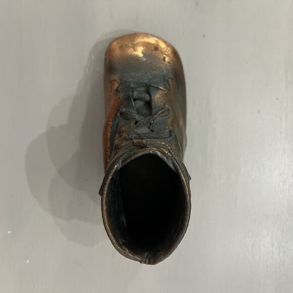 Vintage Baby Shoe Brass/Bronze/Copper VTG Shoe Sculpture Mid-Century Cosy Foot - Picture 6 of 9